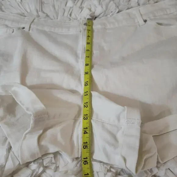 True Craft Skimmer Shorts Womens 24W White Denim Mid Rise Cuffed Stretch Plus - Picture 14 of 16